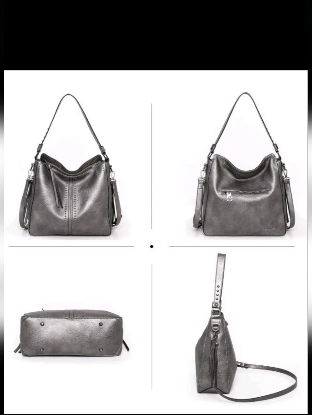 NWT Montana West Concealed Carry Hobo Purse in Pewter, w/ Holster, Ambidextrous - Picture 3 of 5